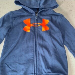 Under Armour Kids Hoodie in Blue with Orange Logo